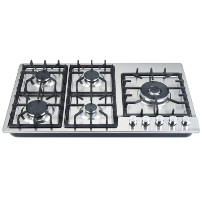 5 Burner Gas Stove Tops Stainless Steel LPG & Natural Gas Stoves Kitchenware Wholesale
