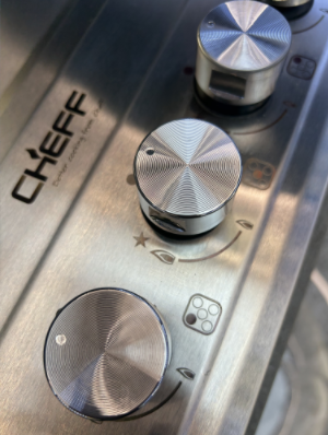 4 Zone Hybrid Gas and Induction Hob Stainless Steel Built-in with Knob Control for Household | CHEFF