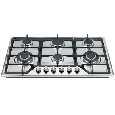 6 Burner Gas Stove Top Stainless Steel Built in LPG & Natural Gas Stoves Supplier | Customizable