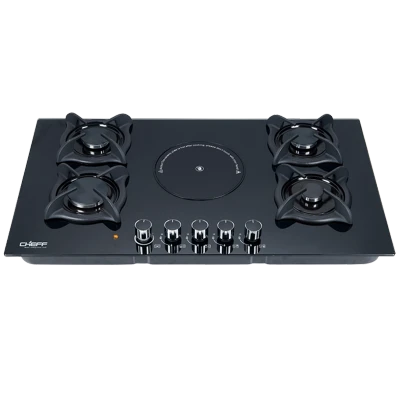 5 Burner Electric Ceramic Stove Black Glass Built in Gas cooker Ceramic Cooker Wholesale