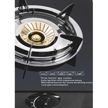 2 Burner Tempered Glass Tabletop Gas Cooktop LPG/NG with Cast Iron Burner for Hotel, Company | CHEFF