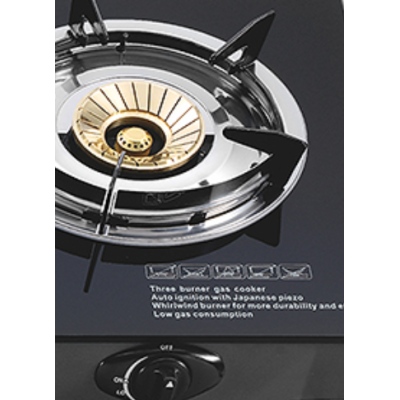 2 Burner Tempered Glass Tabletop Gas Cooktop LPG/NG with Cast Iron Burner for Hotel, Company | CHEFF