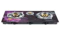 Wholesale 3D printing glass top gas cooker stoves OEM&ODM 3 burner gas cooktop supplier