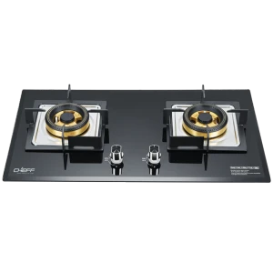 2 Burner Gas Stove Built in Black Glass LPG & Natural  Gas Hob Manufacturer