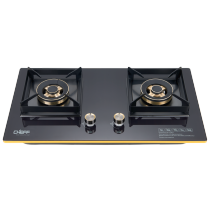 2 Burner Gas Stove Built in Black Glass LPG & Natural  Gas Hob Wholesale & Customized