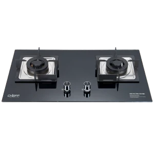 2 Burner gas stove top Built in black Glass Gas Hob LPG & Natural Wholesale & Customized