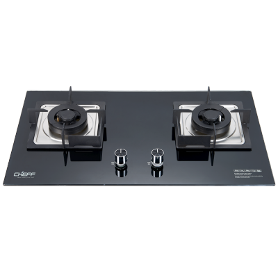 2 Burner gas stove top Built in black Glass Gas Hob LPG & Natural Wholesale & Customized