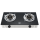 2 Burner Black 7MM Tempered Glass Tabletop Gas Cooking Stove with Cast Iron Burner for Hotel | CHEFF