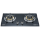 2 Burner Black Glass Built-in Gas Hob LPG/NG with Brass Burner Cap for Restaurant, Cafe | CHEFF