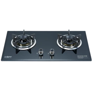 2 Burner Gas Stove Built in Black Glass LPG & Natural  Gas Hob ODM & OEM