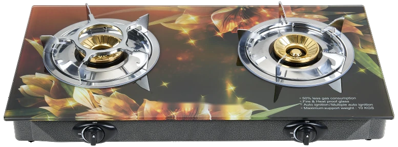 OEM & ODM gas cooktops supplier customized gas cooker 2 burner tempered glass cooking stove