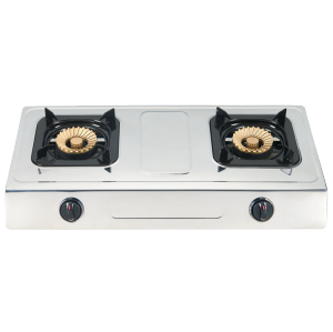 Высококачественная кухонная настольная плита с двойной горелкой из нержавеющей стали, газовая плита для приготовления сжиженного нефтяного газа (NG)