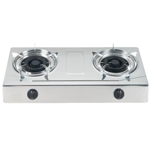 Customized stainless steel gas cooking stove double burner table top gas cooker for sale