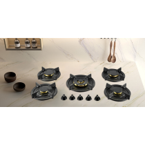 5 Burner Sintered Stone Gas Stove Built-in LPG/NG Cooktop with OEM/ODM for Household Use | CHEFF