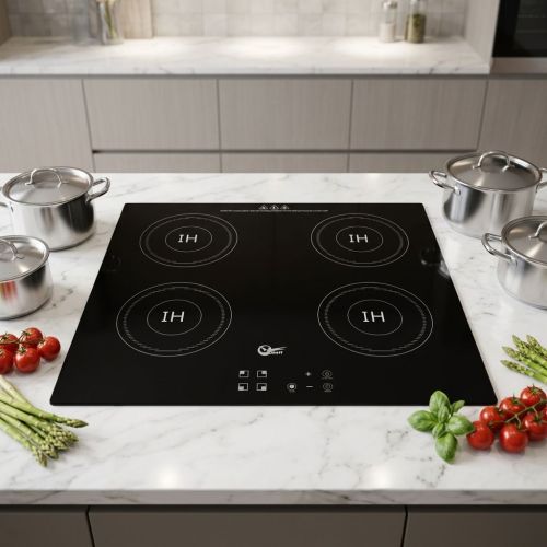 4 Zone Black Induction Hob Built-in Electric Cooktop with Touch Control for Home Kitchen | CHEFF