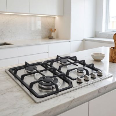 4 Burner Stainless Steel Built-in Gas Stove LPG/NG Kitchen Cooktop for Household Cooking | CHEFF