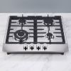 4 Burner Built-in Gas Hob Stainless Steel Gas Cooktop LPG/NG with Knob Control for Kitchen | CHEFF
