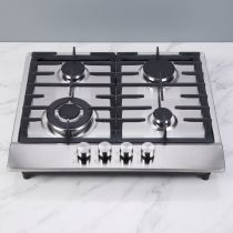4 Burner Built-in Gas Hob Stainless Steel Gas Cooktop LPG/NG with Knob Control for Kitchen | CHEFF