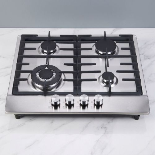 4 Burner Built-in Gas Hob Stainless Steel Gas Cooktop LPG/NG with Knob Control for Kitchen | CHEFF