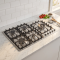 5 Burner Stainless Steel Built-in Gas Hob LPG/NG Cooker with Konb Control for Restaurant | CHEFF
