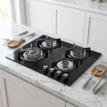 4 Burner Tempered Glass Gas Hob Built-in LPG/NG Cooktop with OEM ODM Supply for Home Kitchen | CHEFF