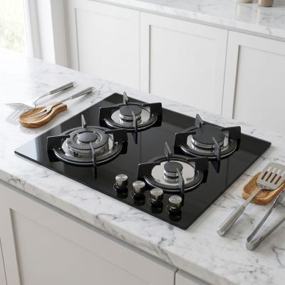 4 Burner Tempered Glass Gas Hob Built-in LPG/NG Cooktop with OEM ODM Supply for Home Kitchen | CHEFF