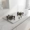 2 Burner Stainless Steel Built-in Gas Stove LPG/NG Cooktop with Knob Control for Hosehold | CHEFF