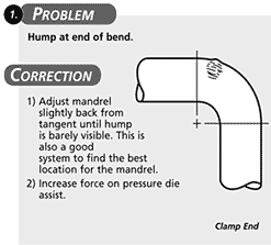 Hump at end of bend adjust