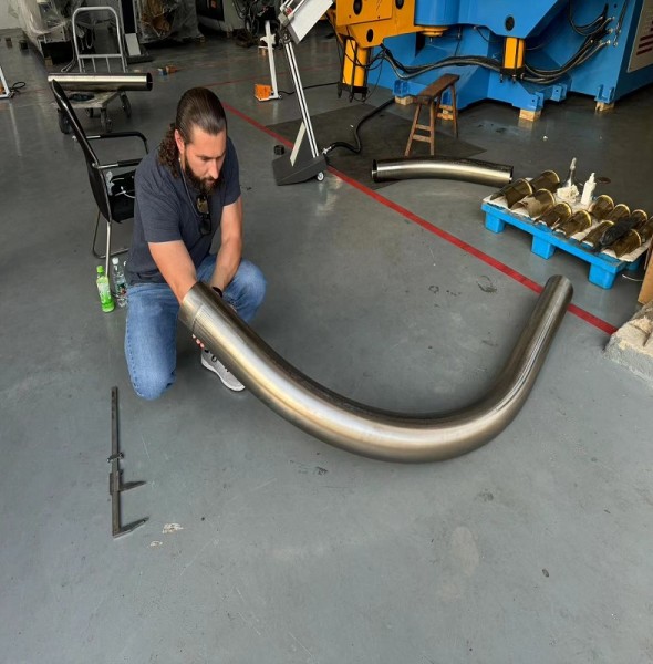 USA customer Wayland comes to inspect the SB-168CNC Pipe bending machines prior to ship