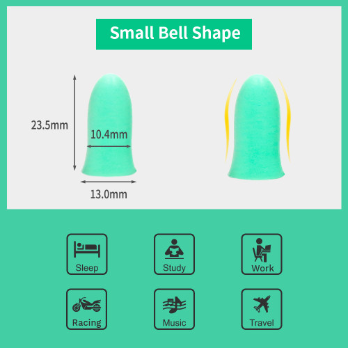 OEM Foam Earplugs ES3010 Suitable For Women Sleep|Wholesale Slim Bell Shaped Foam Earplugs Supplier