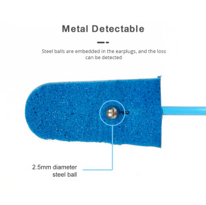 Wholesale Metal Detectable Foam Earplugs ES3003 for Industry|Customize Earplugs Manufacturer