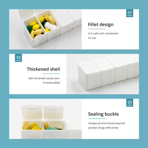 Wholesale 7 grids Medicine Box EW103 For Take Pills|Portable Medicine Box Manufacturer