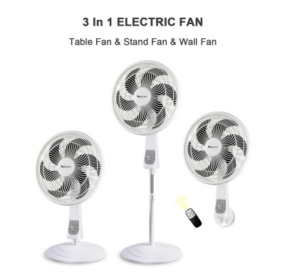 Wholesale 18 Inch Electric Stand Fan 3 In 1 with Remote | Plastic Pedestal Fan With 85W Powerful Wind