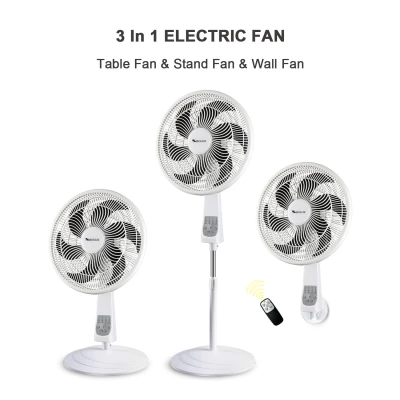 Ventilateur électrique sur pied 3 en 1 de 18 pouces avec télécommande | Ventilateur sur pied en plastique avec une puissance de 85 W
