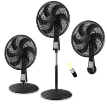 SIBOLUX 18 Inch Electric Fan 3 In 1 with Remote | Plastic Pedestal Fan With 85W Powerful Wind