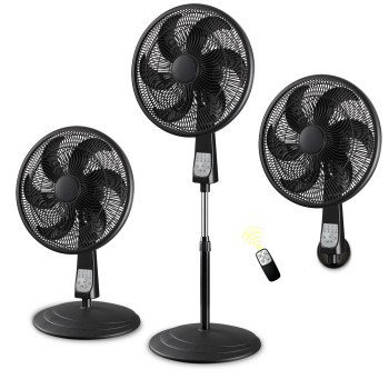 SIBOLUX 18 Inch Electric Fan 3 In 1 with Remote | Plastic Pedestal Fan With 85W Powerful Wind