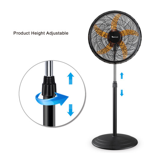 Big Size 18 Inch Industrial Stand Fan with round base | 18 inch High Velocity Pedestal Standing Fan with low noise