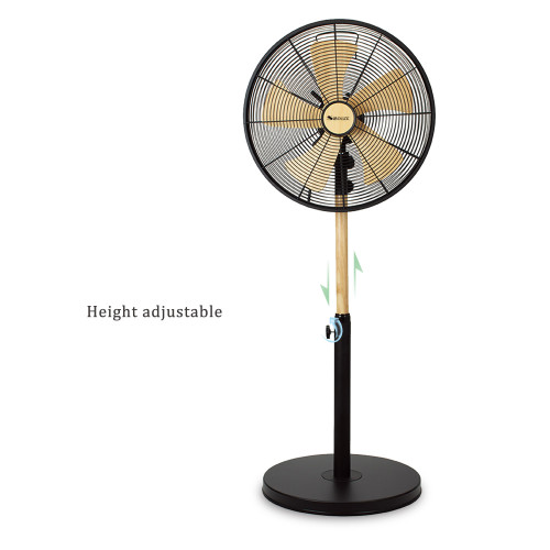 Retro 16 Inch Metal Stand Fan | Classic Indoor 16 Inch Metal Pedestal Fan With Round Base