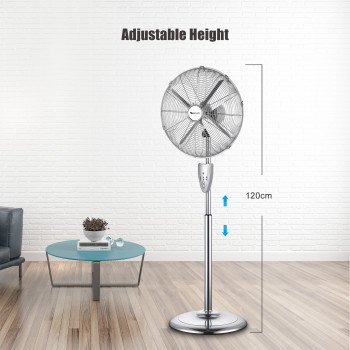 SIBOLUX 16 Inch Metal Stand Fan With Remote | 16 Inch retro pedestal fan | Velocity fan with timer