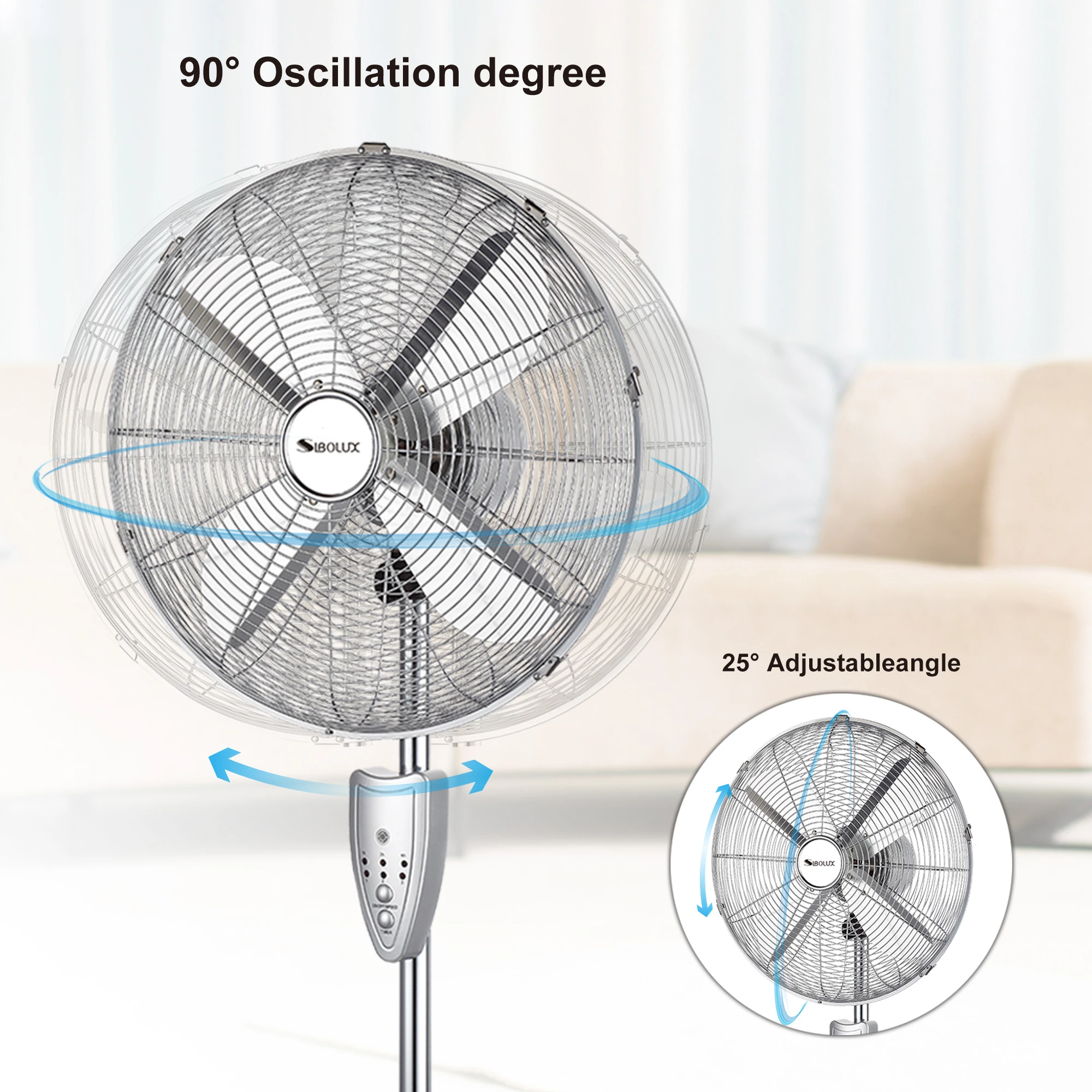 Sibolux oscillation-adjustable 18 inc metal stand fan(FD-40MR)