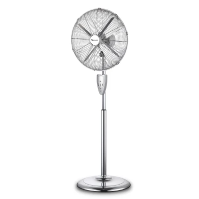 16 Inch Metal Stand Fan With Remote Control | 16 Inch retro pedestal fan | Oscillating velocity fan with timer