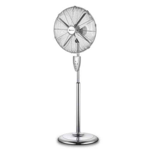 Ventilateur sur pied en métal de 16 pouces avec télécommande | Ventilateur sur pied rétro de 16 pouces | Ventilateur oscillant avec minuterie