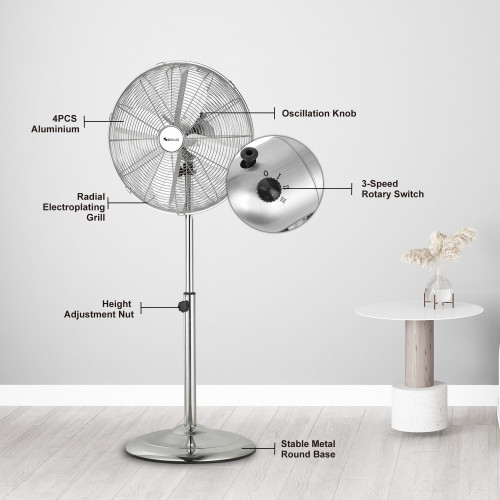 16 Inch Industrial Metal Stand Fan | New Ventilateur Large Fan | Strong Wind | Wholesale