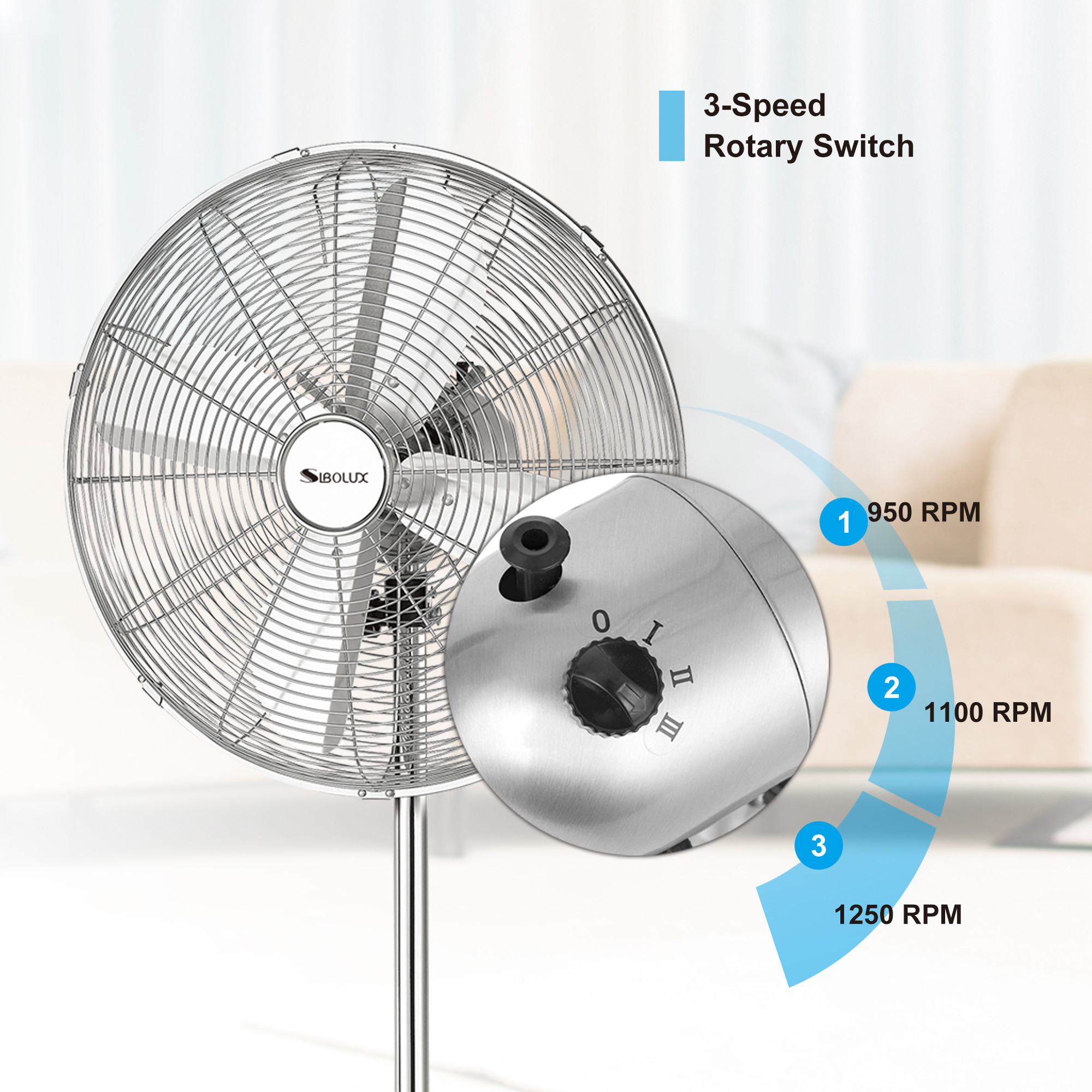 FD-40M 16-Inch Big Power Strong Wind Industrial Stand Fan