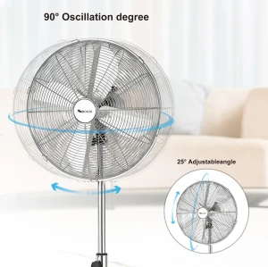 Ventilateur sur pied en métal de 16 pouces | Ventilateur puissant | Ventilateur sur pied à vent puissant | Ventilateur rétro sur pied en gros