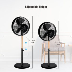 16 Inch Pedestal Metal Fan | Certificate Standard Ventilateur | Retro style standing fan | Stand Fan Height Adjustable