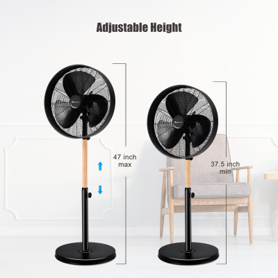 SIBOLUX 16 Inch Pedestal Metal Fan | Ventilateur Stand Fan With CE | Retro style standing fan