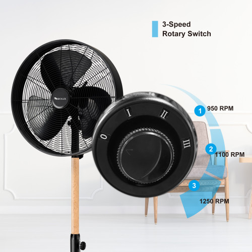 16Inch Portable Pedestal Metal Fan |Certificate Standard Ventilateur | Adjustable | 3-Speeds | 3PCS Blades