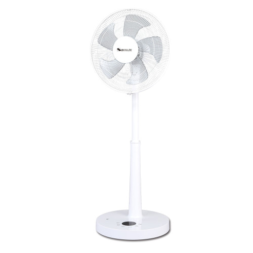 14 Inch 5 Blades Plastic Pedestal DC Fan With 12h Timer | Low Noise Room Air Circulating Ventilateur Stand Fan