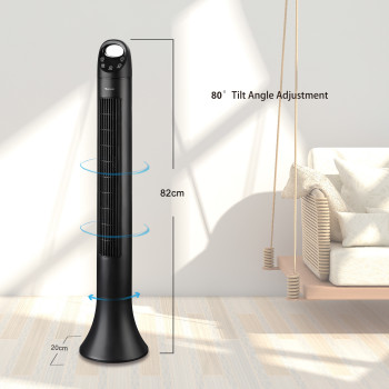 Sibolux 39 Inch Bladeless Tower Fans with Remote Control | PCB panel Quiet indoor tower floor fan